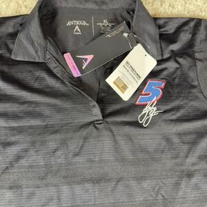 BRAND NEW! Women's Kyle Larson Antigua Black Compass Polo XL